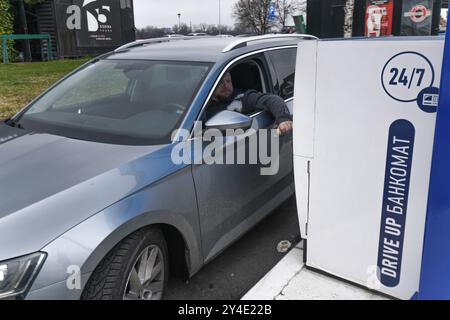 Belgrade : Bankomat 24-7 dans le district de Dorcol. Serbie Banque D'Images