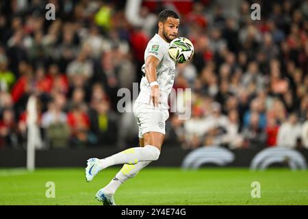 Manchester, Royaume-Uni. 17 septembre 2024. MANCHESTER, ANGLETERRE - 17 SEPTEMBRE : Barry Cotter de Barnsley en action lors du match de football de la Carabao Cup entre Manchester United et Barnsley à Old Trafford le 17 septembre 2024 à Manchester, Angleterre. (Photo de Richard Callis/SPP) (Richard Callis/SPP) crédit : photo de presse du SPP Sport. /Alamy Live News Banque D'Images