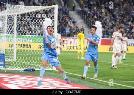 Saint-Pétersbourg, Russie. 17 septembre 2024. Gustavo Mantouan (31) de Zenit vu en action lors du match de football de la Coupe Fonbet de Russie entre Zenit Saint-Pétersbourg et Rubin Kazan à Gazprom Arena. Score final ; Zenit 2:0 Rubin Kazan. Crédit : SOPA images Limited/Alamy Live News Banque D'Images