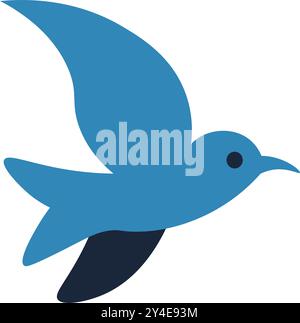 Icône vectorielle simple oiseau bleu Illustration de Vecteur