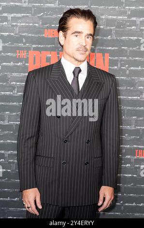 New York, États-Unis. 17 septembre 2024. Colin Farrell assiste à la première de HBO original 'The Penguin' au Jazz au Lincoln Center à New York le 17 septembre 2024. (Photo de Lev Radin/Sipa USA) crédit : Sipa USA/Alamy Live News Banque D'Images