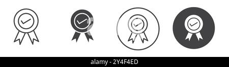 Icône de réussite définie dans le style de contour de ligne mince et signe vectoriel linéaire Illustration de Vecteur