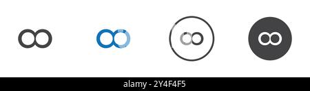 Icône infinie définie dans le style de contour de ligne mince et signe vectoriel linéaire Illustration de Vecteur