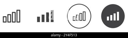 Icône de signal définie dans le style de contour de ligne mince et signe vectoriel linéaire Illustration de Vecteur