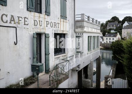 Le beau village côtier de Doelan, Clohars-Carnoet, Finistère, Bretagne Sud, France Banque D'Images