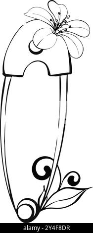 Outils de couture vintage - PIN. Romantique, style rétro avec des fleurs, des roses et des boucles. Pour la confection et la décoration. Vintage old-fashion, tailleur pour logo Illustration de Vecteur