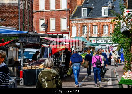 Veules-les-Roses (Normandie, Nord de la France) : Village récompensé par le label français les plus beaux villages de France (les plus beaux villages de Franc Banque D'Images