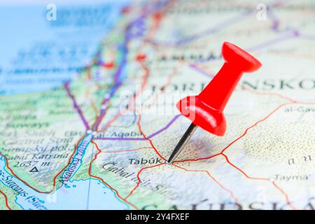 Tabuk, Arabie Saoudite pin sur la carte de l'Afrique Banque D'Images