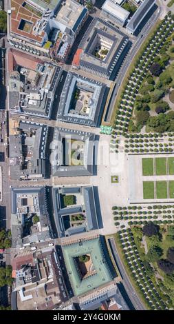 Vue aérienne du palais de Karlsruhe en Allemagne Banque D'Images