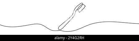 Dessin en trait continu d'une brosse à dents. Dessin à une ligne d'une brosse à dents. Brosse à dents à dessin au trait. Illustration vectorielle. Illustration de Vecteur