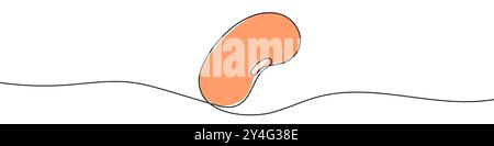 Dessin au trait continu de haricots. Dessin d'un haricot sur une seule ligne. Haricots d'art au trait. Illustration vectorielle. Illustration de Vecteur