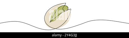 Dessin au trait continu de pistaches. Dessin simple ligne d'une pistache. Pistaches au trait. Illustration vectorielle. Illustration de Vecteur