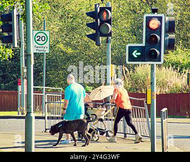 Glasgow, Écosse, Royaume-Uni.18 septembre 2024. Météo Royaume-Uni : ensoleillé et chaud comme l'été revient. Crédit Gerard Ferry/Alamy Live News Banque D'Images
