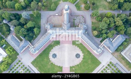 Vue aérienne du palais de Karlsruhe en Allemagne Banque D'Images