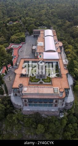 Vue aérienne du château de Chapultepec à Mexico Banque D'Images