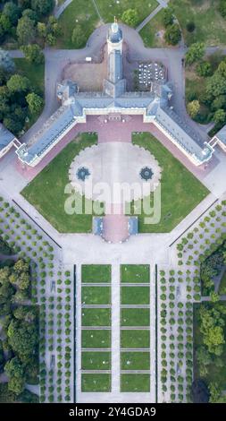 Vue aérienne du palais de Karlsruhe en Allemagne Banque D'Images
