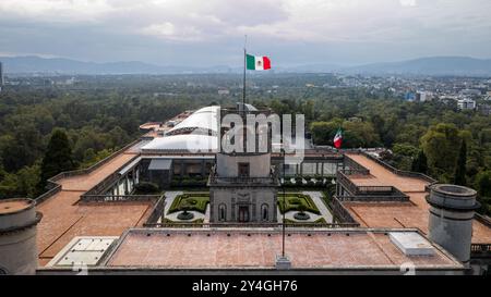 Vue aérienne du château de Chapultepec à Mexico Banque D'Images