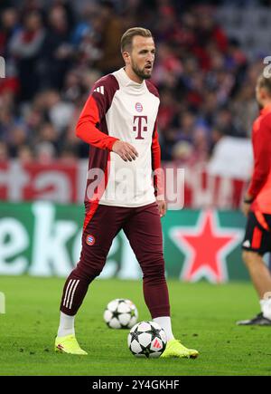 Munich, Allemagne. 17 septembre 2024. Harry Kane du Bayern est vu avant leur match de football de l'UEFA Champions League contre le Dinamo Zagreb à l'Allianz Arena . Crédit : Davide Elias / Alamy Live News Banque D'Images