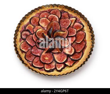 Tarte aux figues noires cuites au four, dessert français Banque D'Images