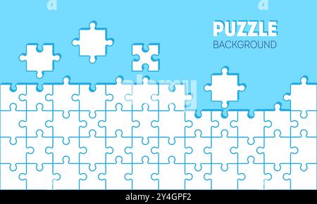 Fond bleu abstrait avec pièce de puzzles Illustration de Vecteur