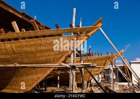 Usine de boutres, Sur, Sultanat d'Oman Banque D'Images