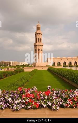 Mosquée Qaboos Bin Said, Muscat, Sultanat d'Oman Banque D'Images