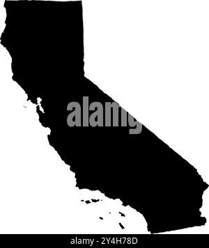 Illustration vectorielle de silhouette de carte d'état de Californie Illustration de Vecteur