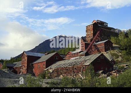 Historique Kennecott Copper mine à Wrangell, selon Elias National Park, Alaska Banque D'Images