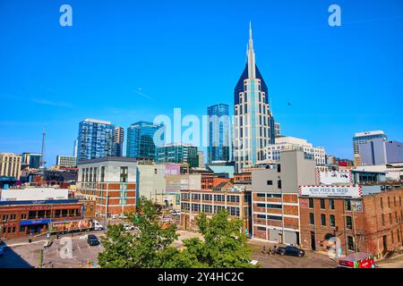 Paysage urbain moderne et historique de Nashville avec vue aérienne Skyline Banque D'Images