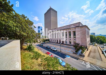 Vue sur le palais de justice de Nashville et le Capitole de l'État Banque D'Images