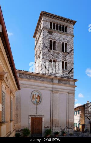 Église Saint-Jean-Baptiste, Casperia, Province de Rieti, région du Latium, Italie Banque D'Images