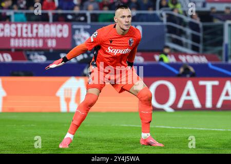 Bologne, Italie. 18 septembre 2024. Lukasz Skorupski du Bologna FC lors du match de football de la Ligue des Champions entre le Bologna FC et le FC Shakhtar Donetsk au stade Renato Dall'Ara à Bologne (Italie), le 18 septembre 2024. Crédit : Insidefoto di andrea staccioli/Alamy Live News Banque D'Images