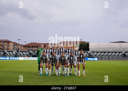 Biella, Italie. 18 septembre 2024. Groupe de photos Uventus Women lors du match de football de la Ligue des champions féminine de l'UEFA entre la Juventus Women et le Paris Saint Germain Football Club au Stadium Comunale Vittorio Pozzo la Marmora à Alessandria, dans le nord-ouest de l'Italie - 1/8 - 18 septembre 2024. Sport - Football. (Photo de Fabio Ferrari/LaPresse) crédit : LaPresse/Alamy Live News Banque D'Images