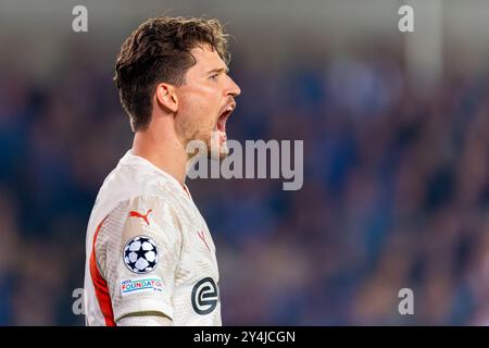 Bruges, Belgique. 18 septembre 2024. BRUGES, BELGIQUE - 18 SEPTEMBRE : Gregor Kobel du Borussia Dortmund lors du match MD1 de l'UEFA Champions League 2024/25 entre le Club Brugge KV et le Borussia Dortmund au Jan Breydelstadion le 18 septembre 2024 à Bruges, Belgique. (Photo de Joris Verwijst/Agence BSR) crédit : Agence BSR/Alamy Live News Banque D'Images