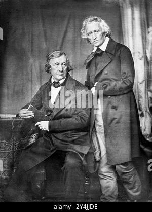 Wilhelm et Jacob Grimm, 1847; daguerréotype de Hermann Blow. Les Frères Grimm (Jacob (1785–1863) et Wilhelm (1786–1859), frère duo d'auteurs allemands qui collectent et publient du folklore. Banque D'Images