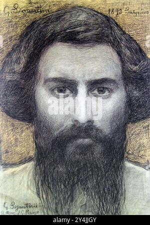 Giovanni Segantini (1858 – 1899) peintre italien. autoportrait, 1893 Banque D'Images