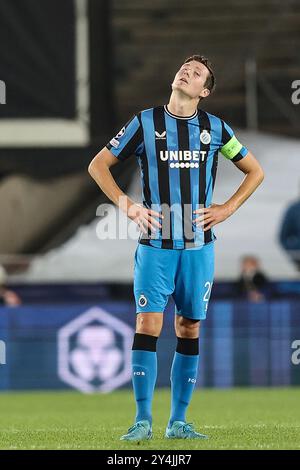 Bruges, Belgique. 18 septembre 2024. Hans Vanaken, du club, semble abattu lors d'un match de football entre le Club belge Brugge KV et l'Allemand Borussia Dortmund, mercredi 18 septembre 2024 à Bruges, le premier jour de la phase de la ligue de l'UEFA Champions League. BELGA PHOTO BRUNO FAHY crédit : Belga News Agency/Alamy Live News Banque D'Images