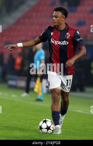 Bologne, Italie 18.09.2024 : Dan Ndoye de Bologne lors de l'UEFA Champions League 2024-2025, jour 1, match de football Bologne FC 1909 - Shakhtar Donetsk AT Banque D'Images