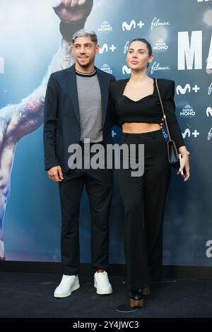 Madrid, Espagne. 18 septembre 2024. Fede valverde pose à la photocall de la première du documentaire TOPURIA MATADOR aux cinémas Callao, le 18 septembre 2024, à Madrid en Espagne crédit : Sipa USA/Alamy Live News Banque D'Images