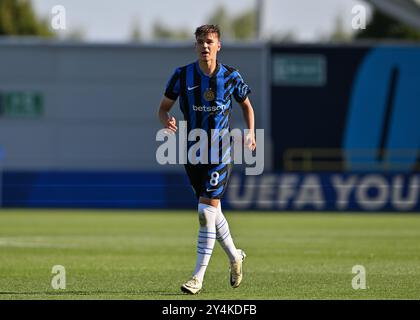 Manchester, Royaume-Uni. 18 septembre 2024. Luka Topalovi ? De l'Inter Milan lors du match de l'UEFA Youth League Manchester City vs Inter Milan au joie Stadium, Manchester, Royaume-Uni, le 18 septembre 2024 (photo de Cody Froggatt/News images) à Manchester, Royaume-Uni, le 18/09/2024. (Photo de Cody Froggatt/News images/Sipa USA) crédit : Sipa USA/Alamy Live News Banque D'Images