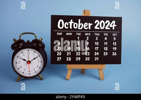 Calendrier mensuel d'octobre 2024 pour la planification et la gestion Banque D'Images