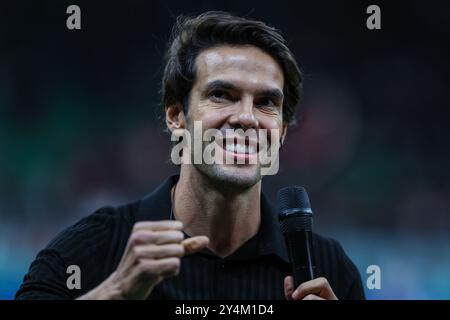 Ricardo Kaka vu lors du match de football UEFA Champions League 2024/25 phase - Matchday1 entre l'AC Milan et le Liverpool FC au stade San Siro Banque D'Images