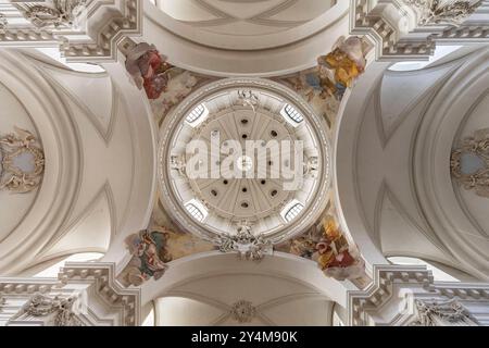 Dom : Salvator Kuppel und Decke des Fuldaer Dom composé Salvator, Fulda, Hessen, Deutschland Dome and Ceiling, Fulda Cathedral Sankt Salvator, Fulda, He Banque D'Images