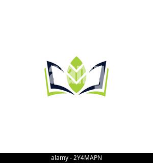 Logo nature Leaf Book Design Illustration de Vecteur