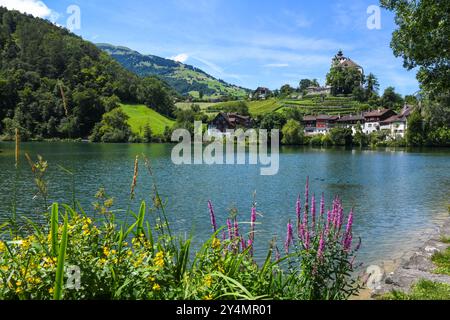 Werdenberg, Suisse - 14 juillet 2024 : vue sur le village de Werdenberg en Suisse Banque D'Images