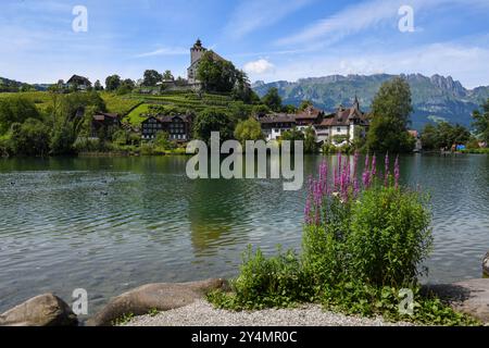 Werdenberg, Suisse - 14 juillet 2024 : vue sur le village de Werdenberg en Suisse Banque D'Images