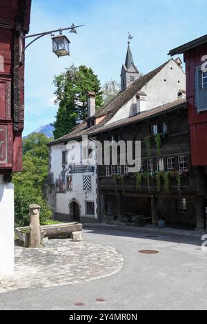 Werdenberg, Suisse - 14 juillet 2024 : vue sur le village de Werdenberg en Suisse Banque D'Images