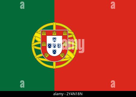 Drapeau du Portugal avec de vraies couleurs. Illustration vectorielle Illustration de Vecteur