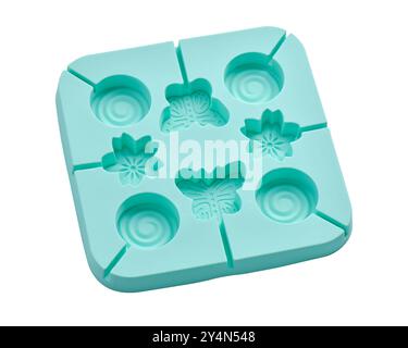 Moule de sucette en silicone sur un fond blanc Banque D'Images