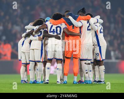 14 septembre 2024 - AFC Bournemouth v Chelsea - premier League - Vitality Stadium. Caucus de l'équipe de Chelsea avant le match. Image : Mark pain / Alamy Live News Banque D'Images